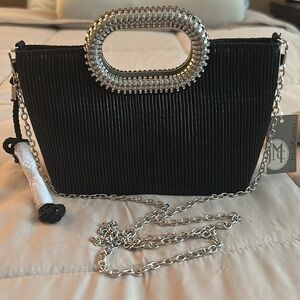 Livy Pleated Art Deco Clutch/ Crossbody Bag by Jessica McClintock